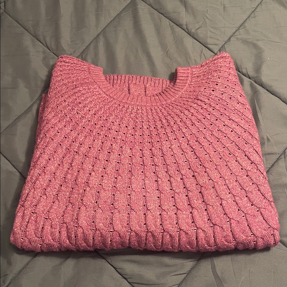 Lane Bryant Cable Knit Sweater | Purple